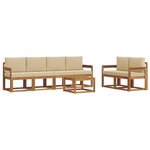 vidaXL Ensemble de canapés d'extérieur 7 pc Naturel et Beige