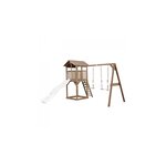 AXI Beach Tower avec Balancoire Double Marron Toboggan Blanc