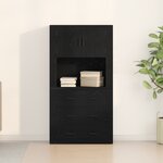 vidaXL Buffet Chêne Noir 80x33x150 cm Bois d'ingénierie