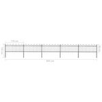 vidaXL Clôture de jardin avec dessus en cerceau Acier 8 5 x 0 8 m Noir