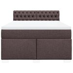 vidaXL Sommier à lattes de lit avec matelas Marron foncé 160x200 cm