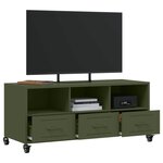 vidaXL Meuble TV vert olive 100 5x39x43 5 cm acier