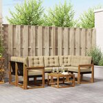 vidaXL Ensemble de canapés d'extérieur 7 Pièces Naturel et Beige