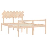 vidaXL Lit pour personne âgée et tête de lit 140x190 cm bois massif