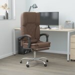 vidaXL Fauteuil de massage inclinable de bureau Marron Similicuir