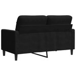vidaXL Canapé à 2 places Noir 120 cm Velours