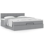 VidaXL Cadre de lit ottoman et matelas gris clair 180x200 cm tissu