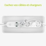 ACROPAQ Boîte cache câble L (32 x 13 x 13 cm)- Cache multiprise  Boîte Rangement câble- Boîte multiprise- Polystyrène-Blanc