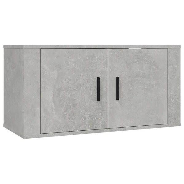 vidaXL Meuble TV mural Gris béton 80x34 5x40 cm