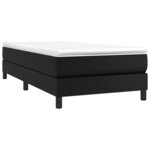 vidaXL Sommier à lattes de lit avec matelas Noir 90x190 cm Similicuir