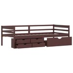 vidaXL Cadre de lit avec rangement sans matelas marron foncé 90x200 cm