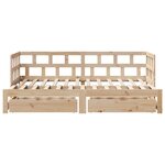 vidaXL Lit de jour avec gigogne et tiroirs sans matelas 80x200 cm