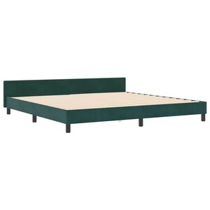vidaXL Cadre de lit avec tête de lit Vert foncé 200 x 200 cm Velours