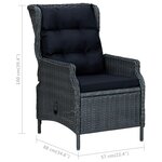 vidaXL Ensemble à manger d'extérieur 9Pièces et coussins rotin gris foncé