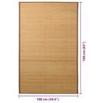 vidaXL Tapis en bambou 100x160 cm Marron