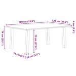 vidaXL Table à manger marron clair bois de chêne massif rectangulaire