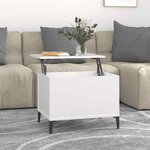 vidaXL Table basse Blanc 60x44 5x45 cm Bois d'ingénierie
