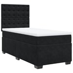 vidaXL Sommier à lattes de lit avec matelas Noir 100x200 cm Velours