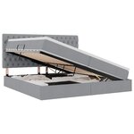 vidaXL Lit avec rangement et LED Gris clair 200 x 200 cm Polyester