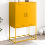 vidaXL Buffet haut jaune moutarde 68 5x38 5x107 cm acier