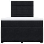 vidaXL Sommier à lattes de lit avec matelas noir 120x190 cm velours