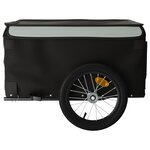 vidaXL Remorque de vélo noir et gris 45 kg fer