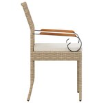 vidaXL Chaises de jardin avec coussin 2 Pièces Beige et blanc crème