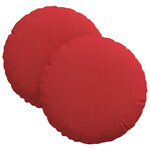 vidaXL Coussins de siège 2 Pièces Rouge Ø30 x 13 cm tissu