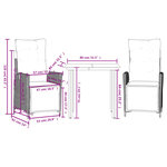 vidaXL Ensemble à manger de jardin et coussins 3 Pièces Beige poly rotin