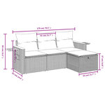 vidaXL Salon de jardin avec coussins 4 Pièces beige résine tressée
