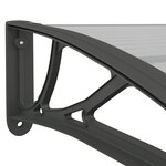 vidaXL Auvent de porte Noir et transparent 100x75 cm Polycarbonate