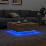 vidaXL Table basse avec lumières LED chêne sonoma 80x80x31 cm