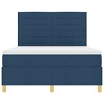 vidaXL Lit à ressorts avec matelas Bleu 140 x 190 cm tissu