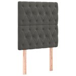 vidaXL Tête de lit à LED Gris foncé 80x7x118/128 cm Velours