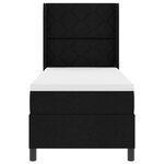 vidaXL Lit box avec matelas noir 90 x 190 cm en tissu