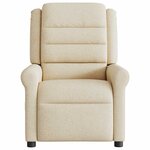 vidaXL Fauteuil inclinable électrique Crème Tissu
