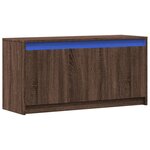 vidaXL Meuble TV avec LED chêne marron 100x34x50 cm bois d'ingénierie