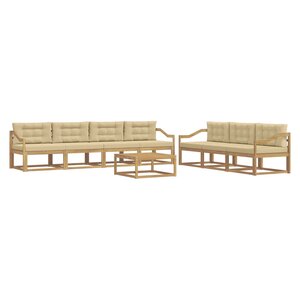 vidaXL Ensemble de canapés d'extérieur 7 pc Blanc et Beige