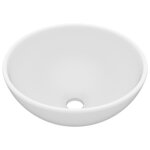 vidaXL Lavabo rond de salle de bain Blanc mat 32 5x14 cm Céramique
