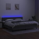 vidaXL Sommier à lattes de lit et matelas et LED Gris foncé 200x200 cm