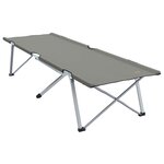 vidaXL Lit de camping pliant Gris 194 x 62 5 x 42 5 cm Oxford et acier
