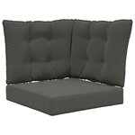 vidaXL Coussin de canapé d'extérieur 3 Pièces Anthracite Polyester