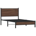 vidaXL Cadre de lit en métal avec tête de lit chêne marron 100x190 cm