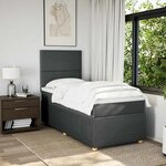 vidaXL Sommier à lattes de lit avec matelas Gris foncé 80x200 cm Tissu
