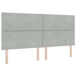 vidaXL Lit à ressorts avec tête de lit Gris clair 200 x 200 cm Velours