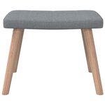 vidaXL Chaise de relaxation avec tabouret Gris clair Tissu