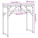 vidaXL Table console avec étagère chêne marron 75x30x75 cm