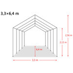 Vidaxl tente amovible pour bétail pvc 550 g/m² 3 3 x 6 4 m vert foncé