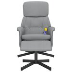 vidaXL Fauteuil inclinable de massage et repose-pied gris clair tissu