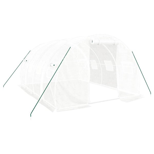 vidaXL Serre avec cadre en acier blanc 12 m² 4x3x2 m